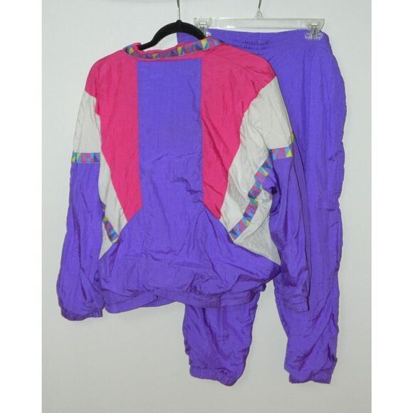 PB Collections Jogging Suit Women Medium Purple Vintage 80s Y2K Windbreaker Suit - Picture 2 of 10